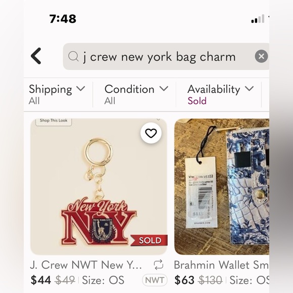 J. Crew NWT New York NY Bag Charm $49.50 Retail - Picture 4 of 8